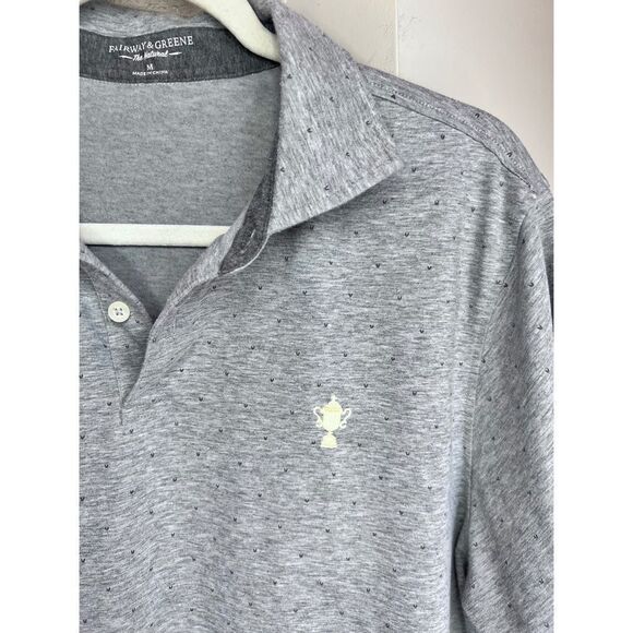 Fairway & Greene The Natural Golf Grey Polo Shirt Gold Championship Trophy Sz M - Picture 8 of 10